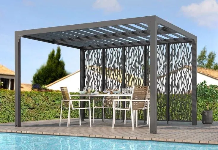 Tonnelle bioclimatique en aluminium autoportée 4 × 3 m