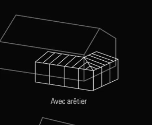 Schéma de véranda avec arêtier