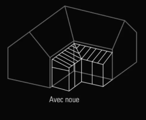 Schéma de véranda avec noue